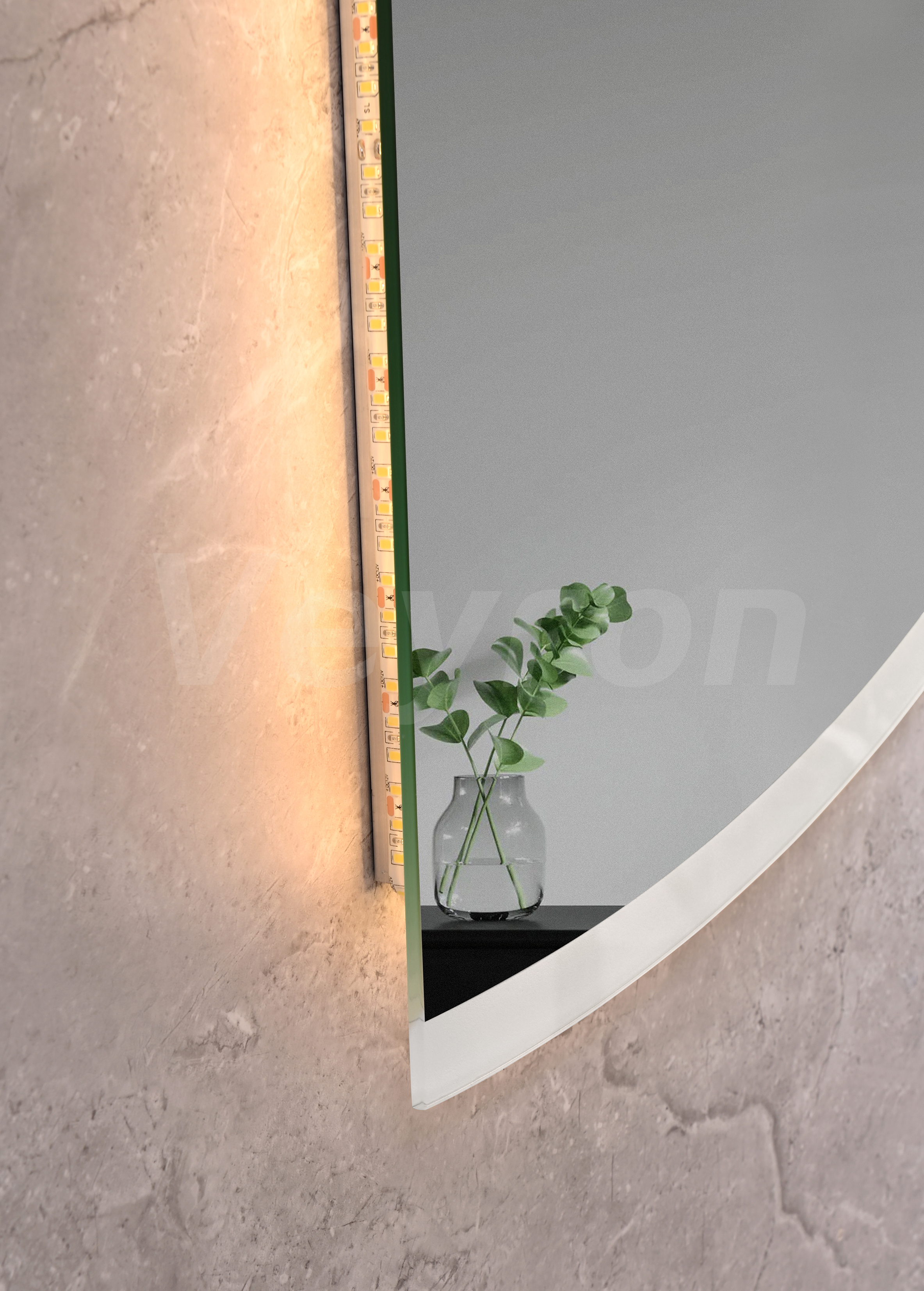 Custom Home Decor Bathroom LED Wall Mirror, Smart Home Makeup Vanity LED Mirror with Light, Touch Sensor Illuminated Mirror