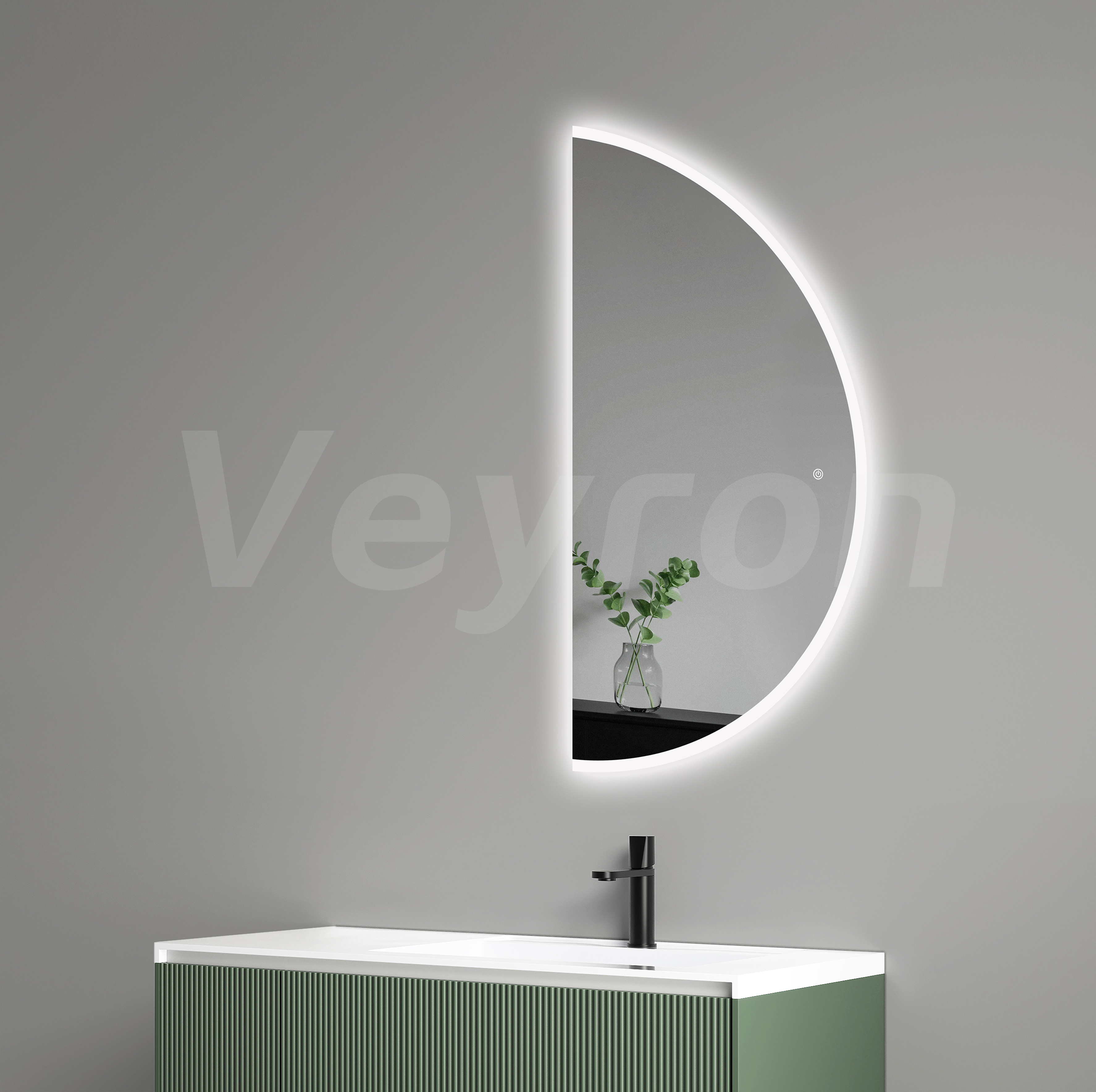 Custom Home Decor Bathroom LED Wall Mirror, Smart Home Makeup Vanity LED Mirror with Light, Touch Sensor Illuminated Mirror